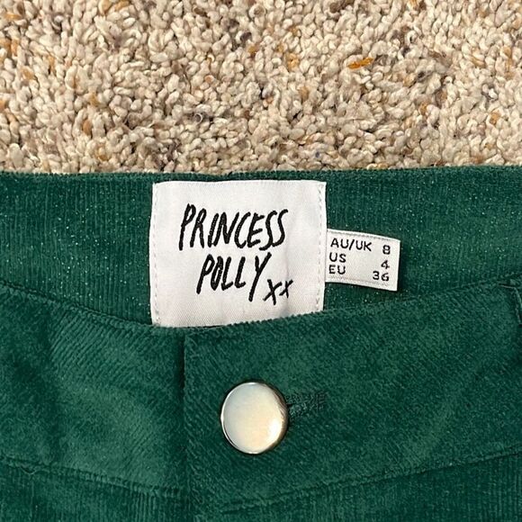 Princess Polly Nadia Green Corduroy Flare Pants Size 4 - Picture 3 of 5